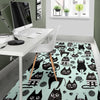 Black Kitten Cat Pattern Print Floor Mat-grizzshop