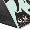 Black Kitten Cat Pattern Print Floor Mat-grizzshop