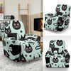 Black Kitten Cat Pattern Print Recliner Cover-grizzshop