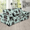 Black Kitten Cat Pattern Print Sofa Covers-grizzshop