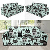 Black Kitten Cat Pattern Print Sofa Covers-grizzshop