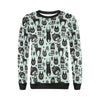 Black Kitten Cat Pattern Print Women Crewneck Sweatshirt-grizzshop