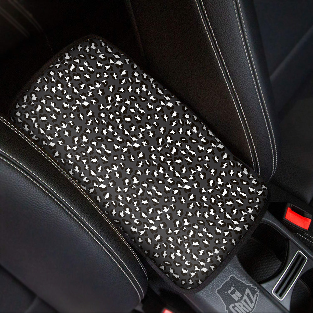 Black Leopard Print Pattern Car Center Console Cover-grizzshop