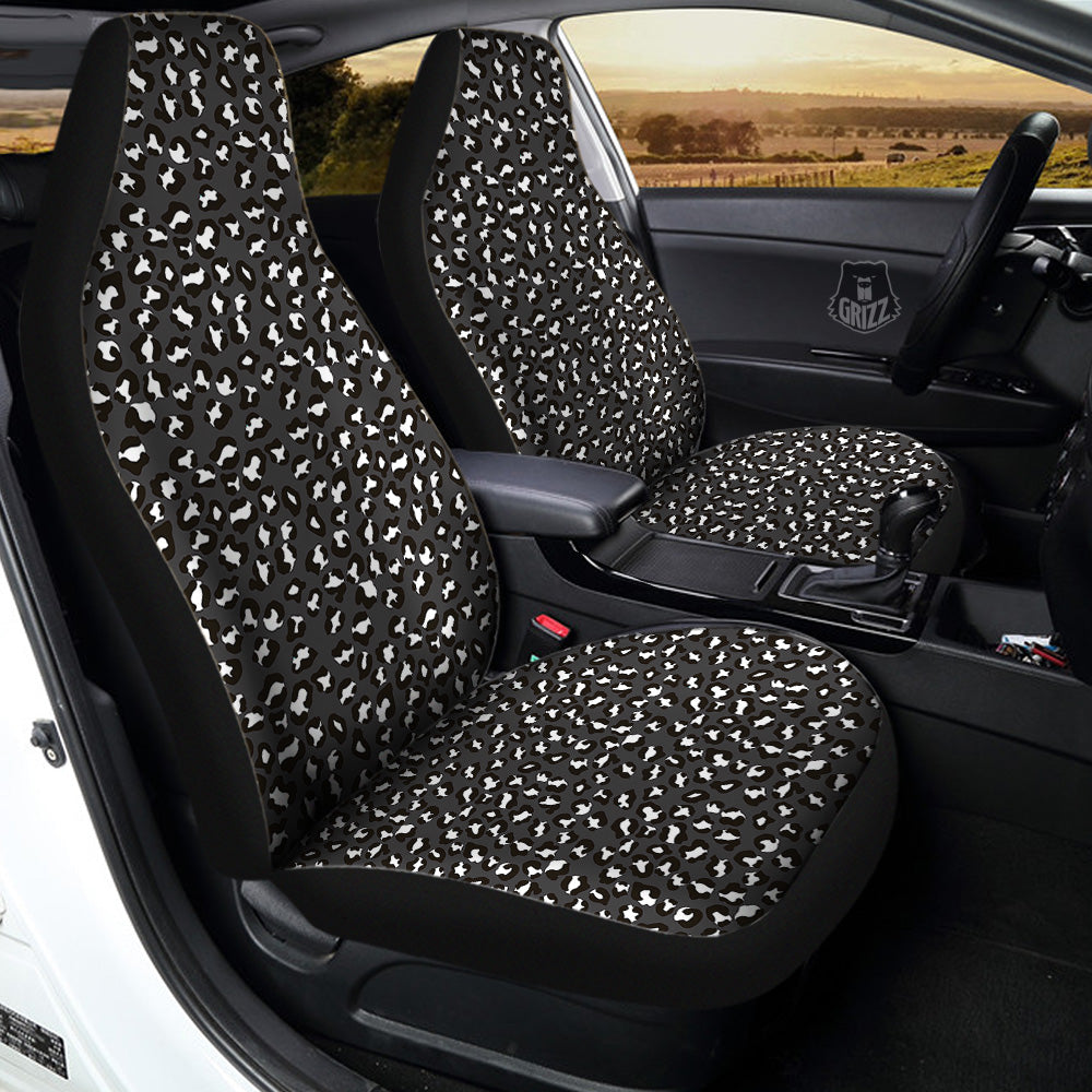 Black Leopard Print Pattern Car Seat Covers-grizzshop