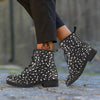 Black Leopard Print Pattern Leather Boots-grizzshop