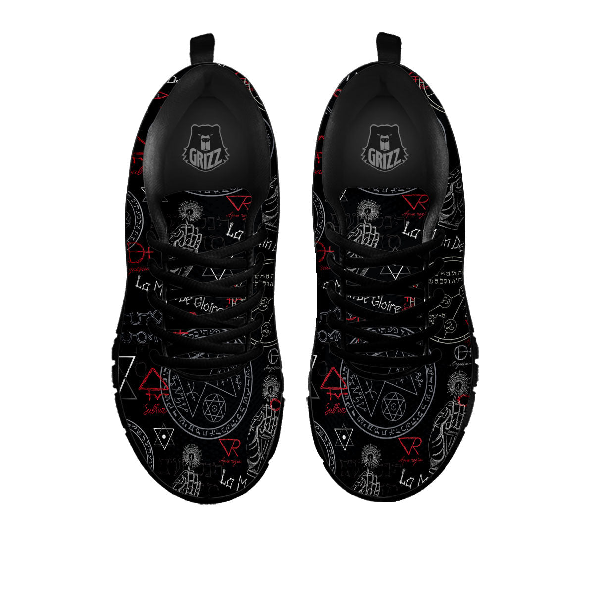 Black Magic Witch Hand Of Glory Print Black Sneaker-grizzshop