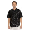 Black Marble White Grunge Print Men's Short Sleeve Shirts-grizzshop