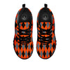 Black Orange And Grey Argyle Print Pattern Black Sneaker-grizzshop