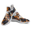 Black Orange And Grey Camouflage Print White Athletic Shoes-grizzshop