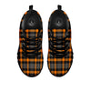 Black Orange And Grey Plaid Print Pattern Black Sneaker-grizzshop