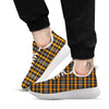 Black Orange And Grey Plaid Print Pattern White Athletic Shoes-grizzshop