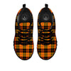 Black Orange And Yellow Tartan Print Pattern Black Sneaker-grizzshop