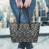 Black Paisley Bandana Print Leather Tote Bag-grizzshop