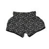 Black Paisley Bandana Print Muay Thai Boxing Shorts-grizzshop