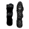 Black Paisley Bandana Print Muay Thai Shin Guards-grizzshop