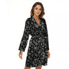 Black Paisley Bandana Print Women's Robe-grizzshop