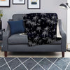 Black Palm Tree Hawaiian Print Blanket-grizzshop