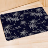 Black Palm Tree Hawaiian Print Door Mat-grizzshop