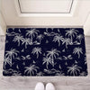 Black Palm Tree Hawaiian Print Door Mat-grizzshop