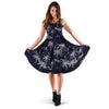 Black Palm Tree Hawaiian Print Dress-grizzshop