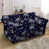 Black Palm Tree Hawaiian Print Loveseat Cover-grizzshop