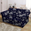 Black Palm Tree Hawaiian Print Loveseat Cover-grizzshop