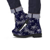 Black Palm Tree Hawaiian Print Men's Boots-grizzshop