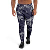 Black Palm Tree Hawaiian Print Men's Joggers-grizzshop