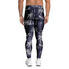 Black Palm Tree Hawaiian Print Men's Leggings-grizzshop