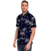 Black Palm Tree Hawaiian Print Men's Short Sleeve Shirt-grizzshop