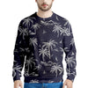 Black Palm Tree Hawaiian Print Men's Sweatshirt-grizzshop