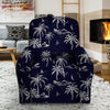 Black Palm Tree Hawaiian Print Recliner Cover-grizzshop