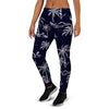 Black Palm Tree Hawaiian Print Women's Joggers-grizzshop