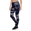 Black Palm Tree Hawaiian Print Women's Leggings-grizzshop