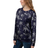 Black Palm Tree Hawaiian Print Women's Sweatshirt-grizzshop