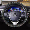 Black Pastel Paisley Bandana Print Car Steering Wheel Cover-grizzshop