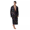 Black Pastel Paisley Bandana Print Men's Robe-grizzshop