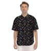 Black Pastel Paisley Bandana Print Men's Short Sleeve Shirts-grizzshop