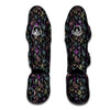 Black Pastel Paisley Bandana Print Muay Thai Shin Guards-grizzshop