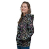 Black Pastel Paisley Bandana Print Women's Hoodie-grizzshop