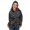 Black Pastel Paisley Bandana Print Women's Hoodie-grizzshop