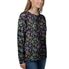 Black Pastel Paisley Bandana Print Women's Sweatshirt-grizzshop