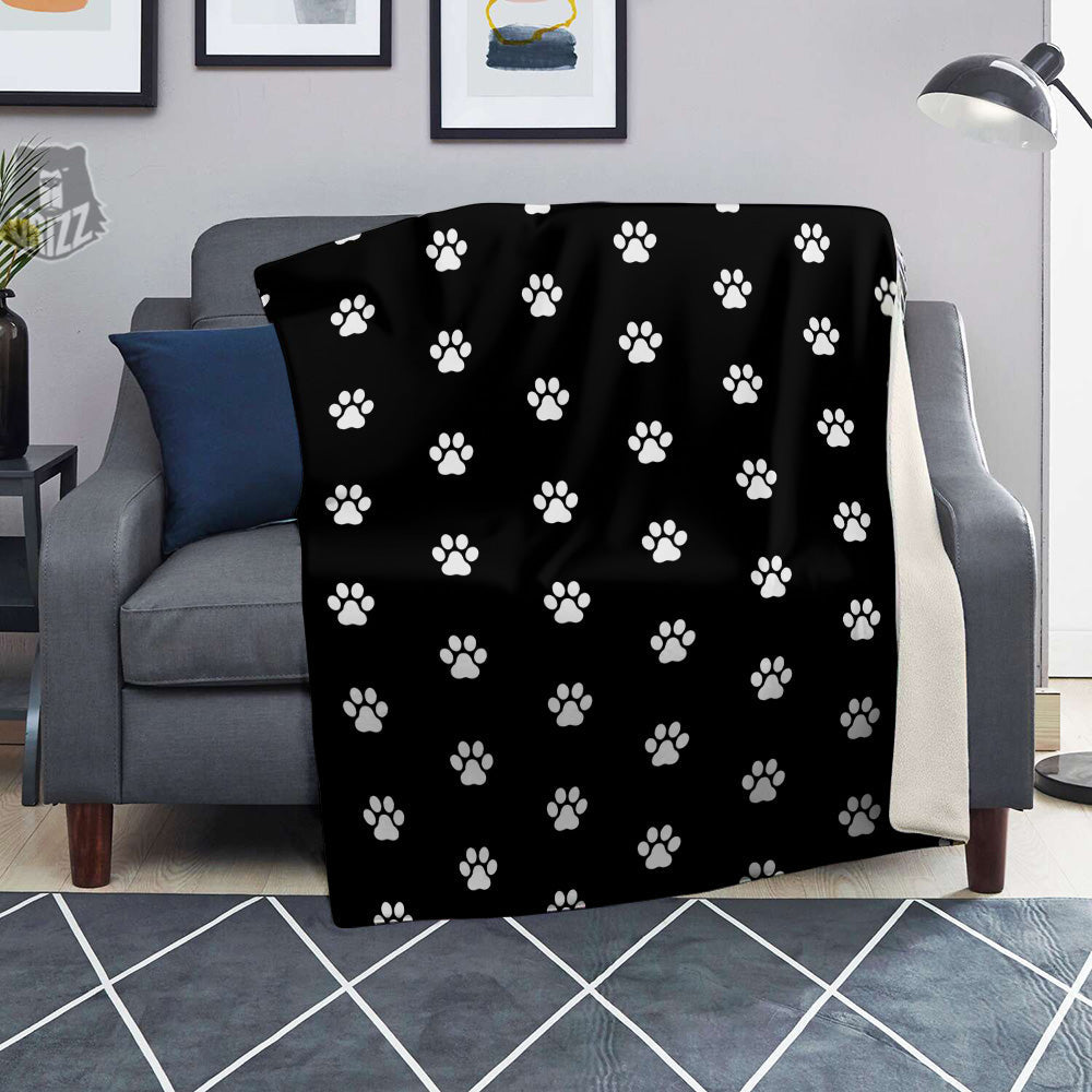 Black Paw Print Blanket-grizzshop