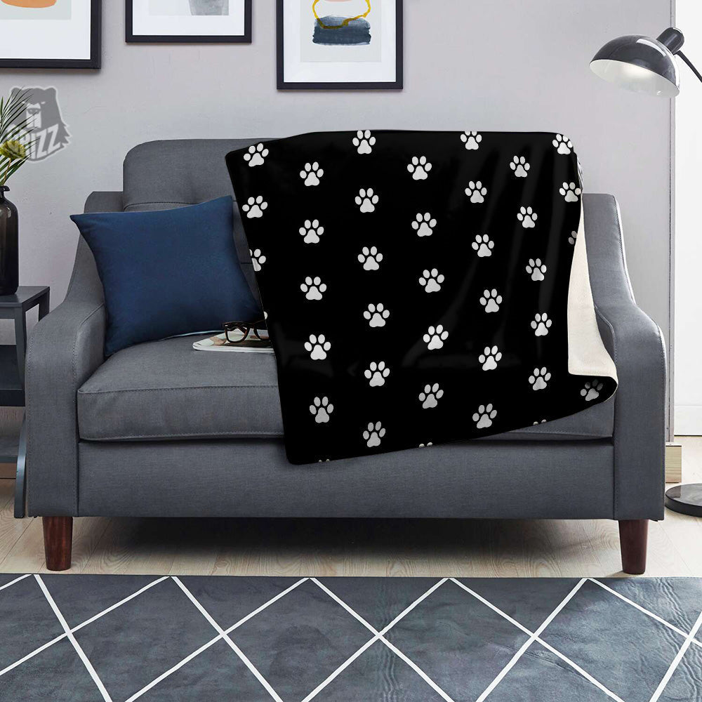 Black Paw Print Blanket-grizzshop