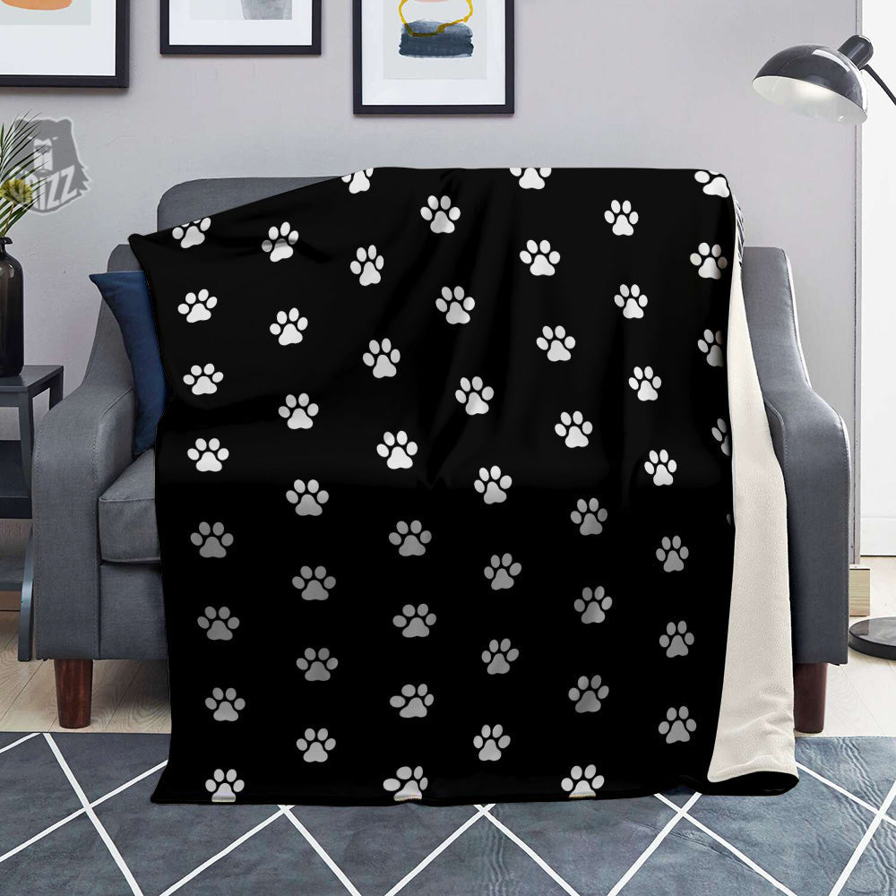 Black Paw Print Blanket-grizzshop