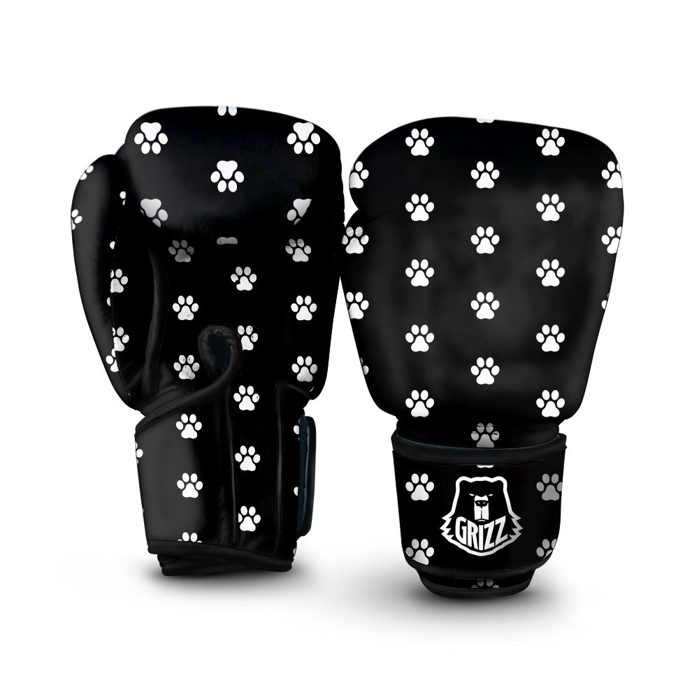 Black Paw Print Boxing Gloves-grizzshop