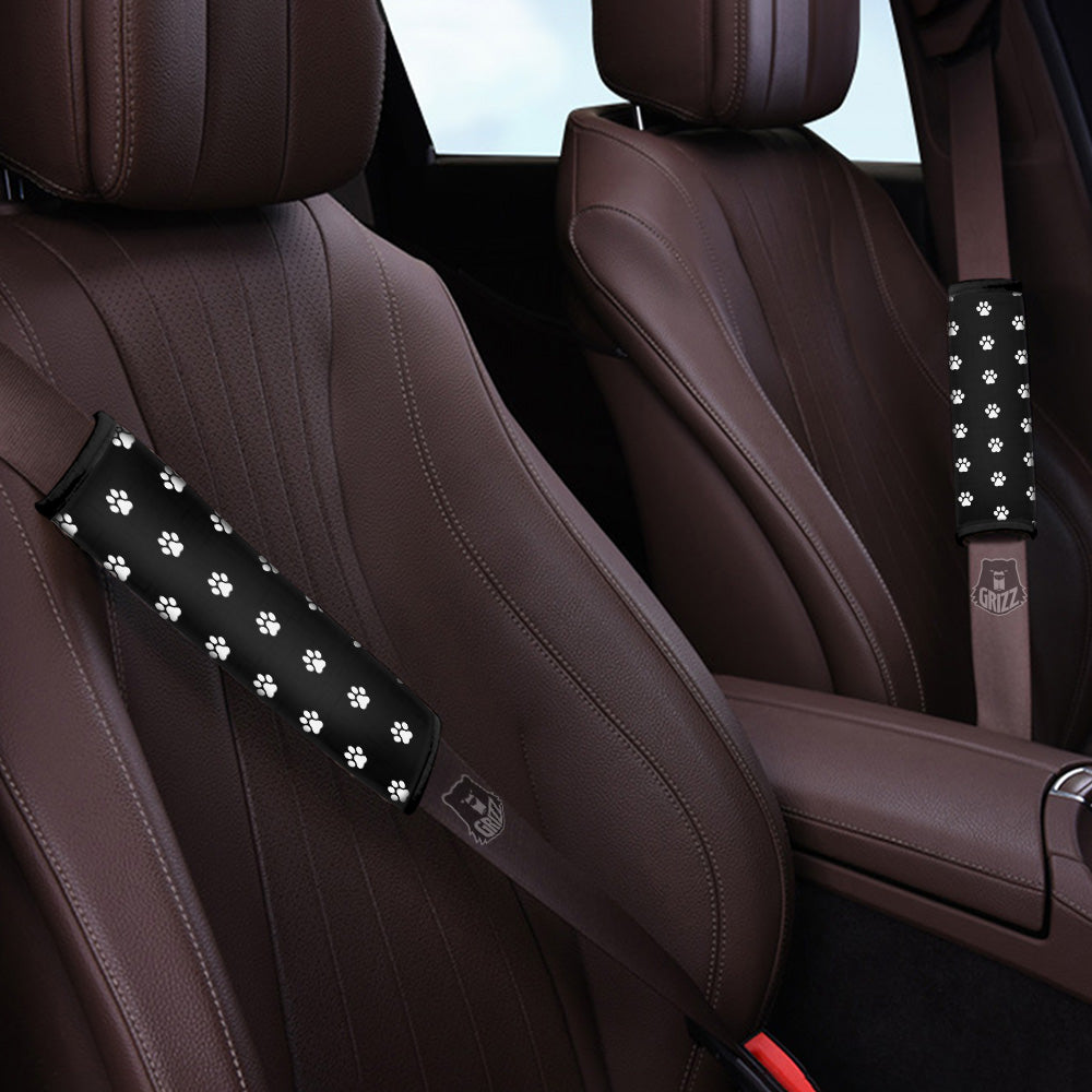 Black Paw Print Car Seat Belt Cover-grizzshop