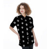 Black Paw Print Women's Short Sleeve Shirts-grizzshop