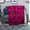 Black Pink Butterfly Print Blanket-grizzshop