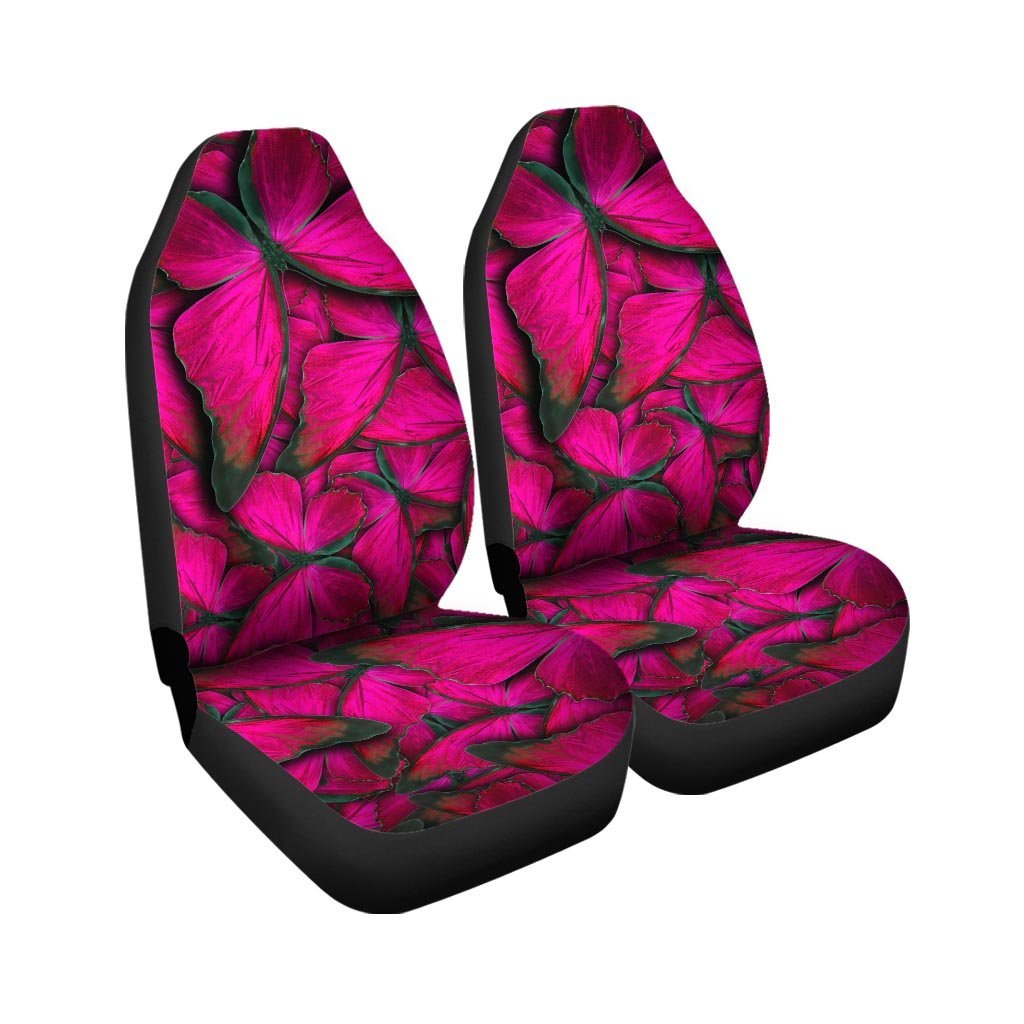 Black Pink Butterfly Print Car Seat Covers-grizzshop